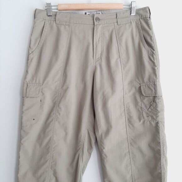 COLUMBIA Titanium Capri Light Packable Casual Cropped Pants Sz 12 Flawed - Picture 3 of 14